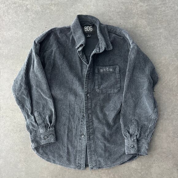 Vintage Tops - Vintage Y2K Faded Grey BDG Corduroy Button Up Jacket Longsleeve Small